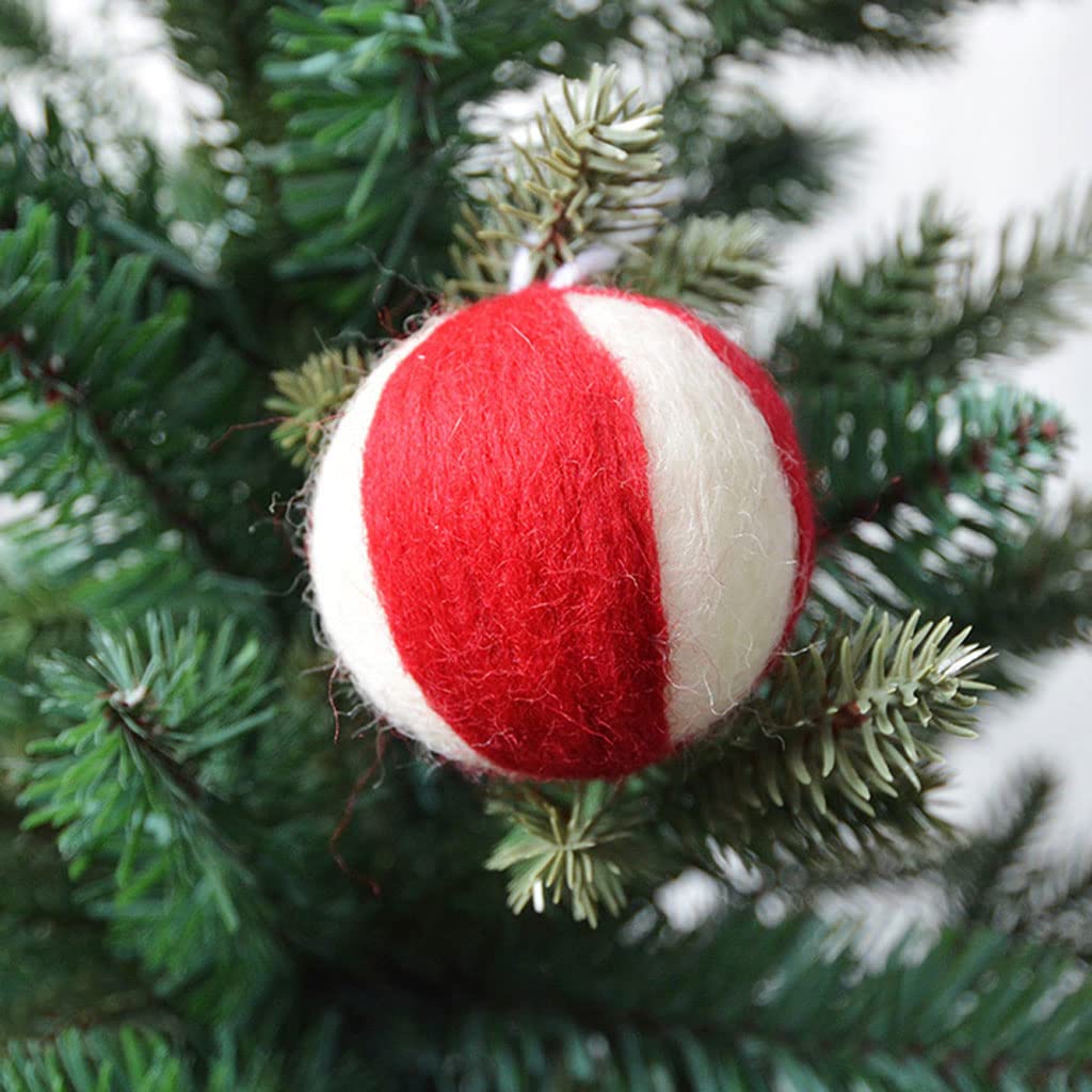 Lot 12 Pendentifs Glands En Feutre Noël - Décorations Sapin Mini Boules Kaki Et Curry