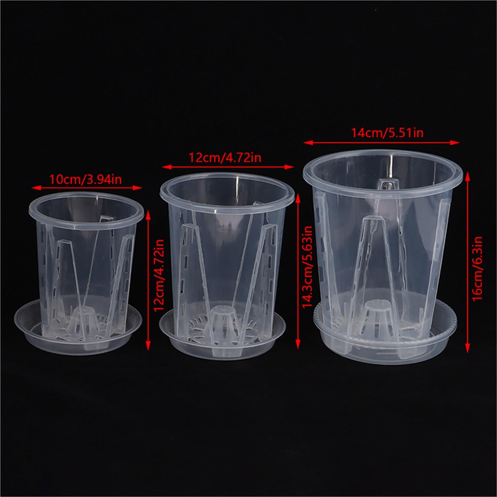 Przezroczyste plastikowe rośliny Przezroczyste doniczki na storczyki 5 szt. 10-14cm(14CM)