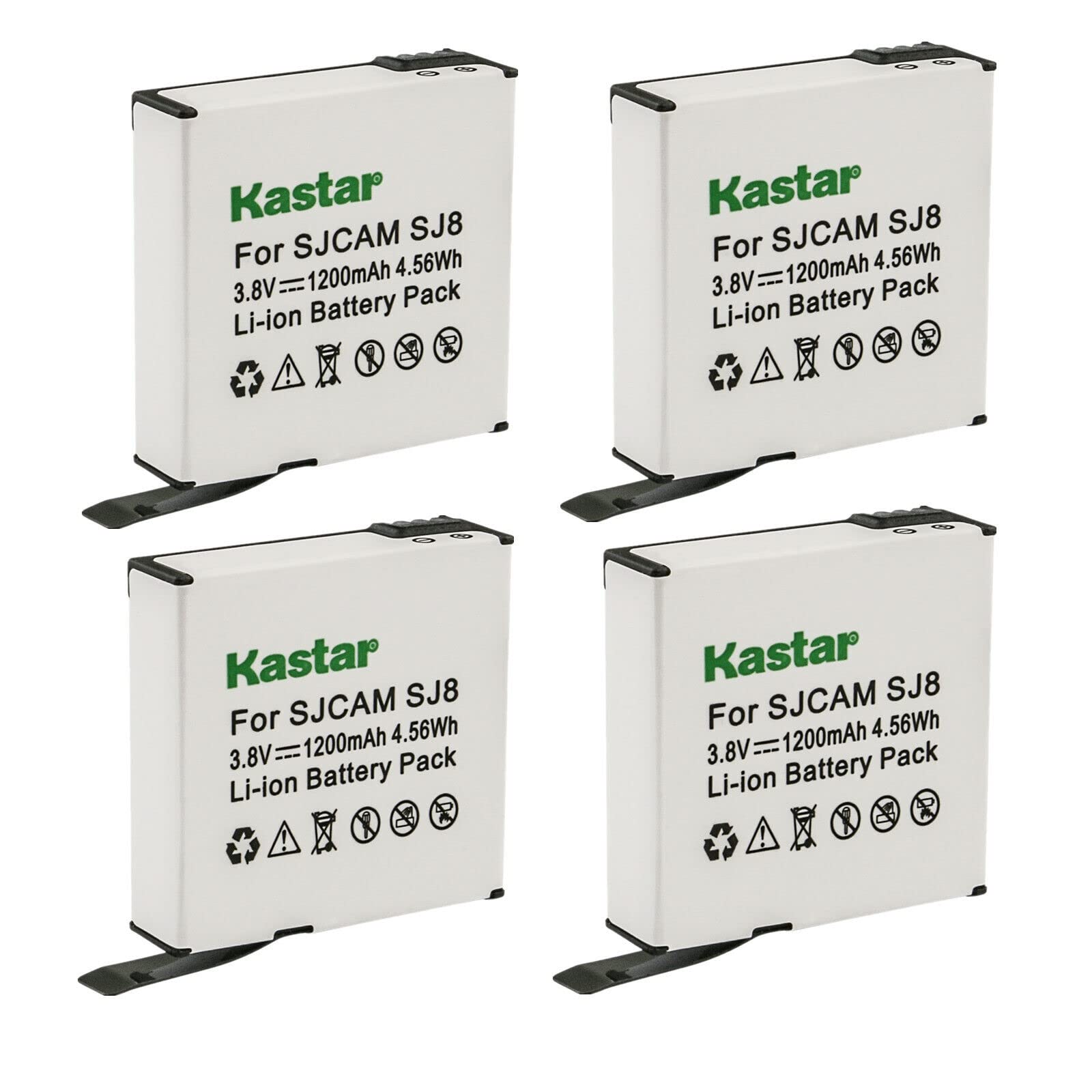 Kastar 4-Pack SJ8 Battery Replacement for SJCAM SJ8 Star, SJCAM SJ8B Battery, SJCAM SJ8 Star Sport Camera, SJCAM SJ8 Star 4K Ultra HD Action Camera
