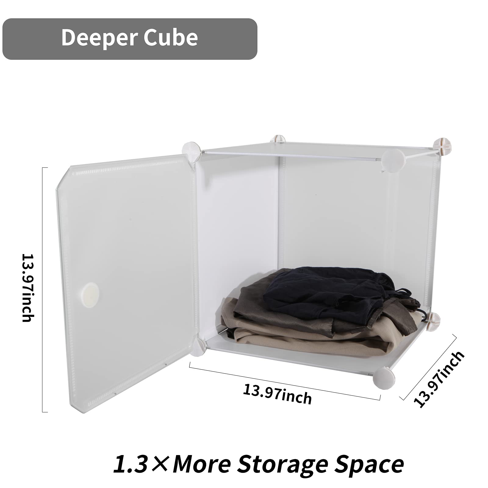 4Cube Plastic Storage Containers, Closet Storage Shelves, Modular Stackable Organizer, DIY