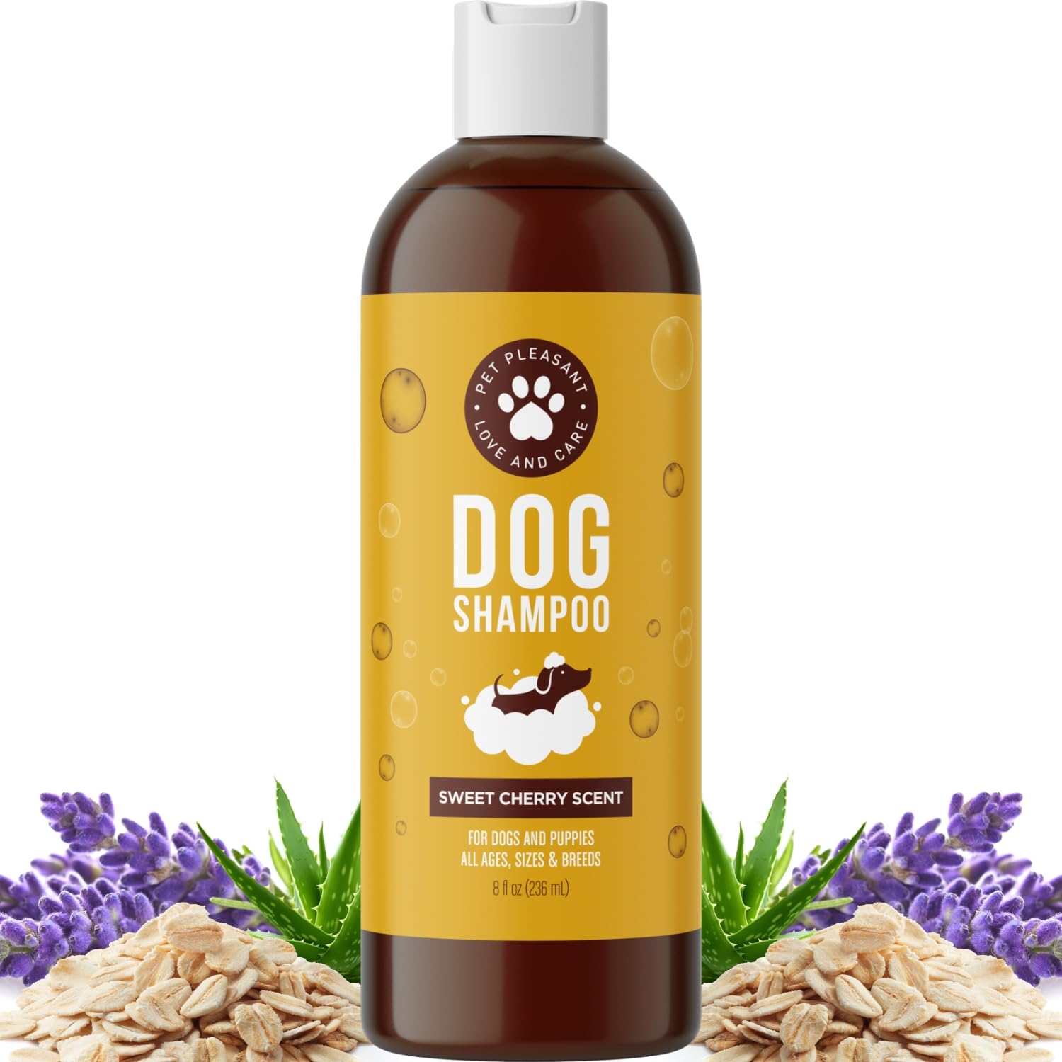 HONEYDEW Oatmeal Pet Shampoo for Dogs & Puppies - Best All Natural Doggy Shampoo & Conditioner for Itchy and Dry Skin - Medicated Strength Deodorizer - 240ml