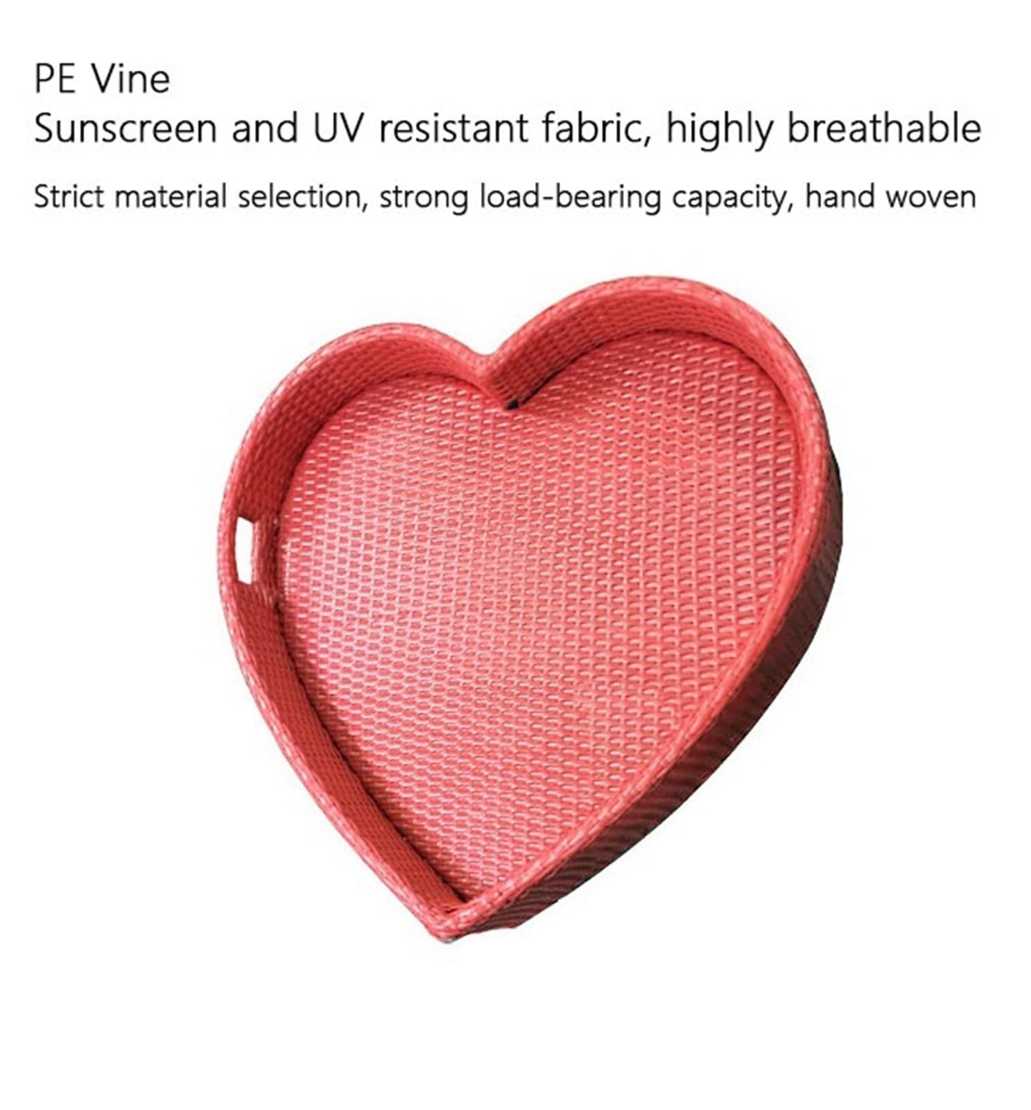 Grande vassoio galleggiante per piscina, a forma di cuore, in rattan, con piatto multifunzionale per cibo all'aperto, 60 cm, accessorio per giochi d'acqua a lunga durata (nero)