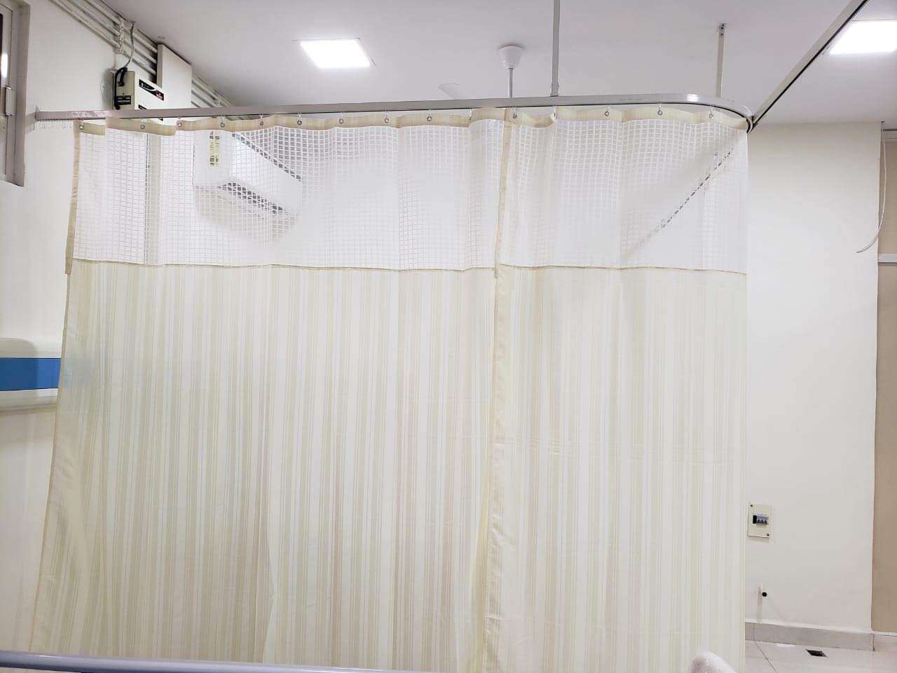 Hospital Partition Curtains of Different Sizes for ICU and Wards (Cream, 4ft Width X 7ft Height)-image-21