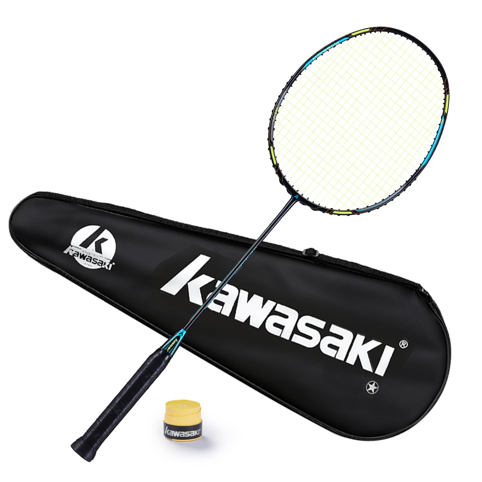 Raqueta de bádminton profesional de grafito, ligera, de alta tensión, para ataque y defensa-Passion P22 con bolsa de transporte y agarre de mano (encordar)