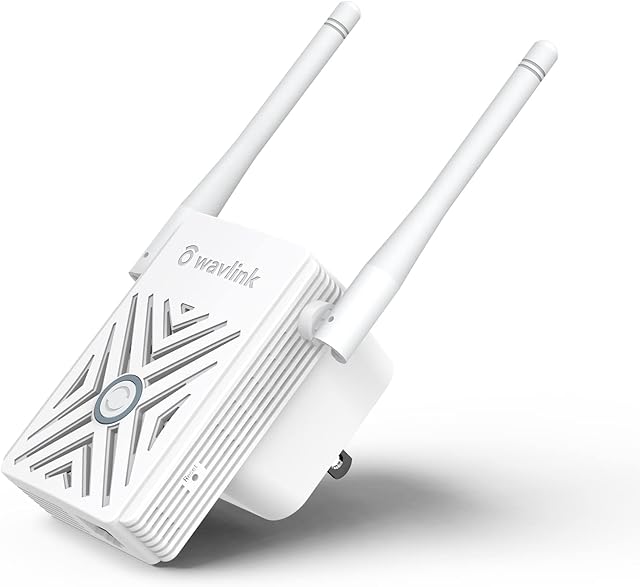 WAVLINK WiFi Range Extender, N300 Wireless Wall Plug Access Point with Ethernet Port, Up to 1000 Sq.Ft Coverage, Adjustable Antennas and WPS Button