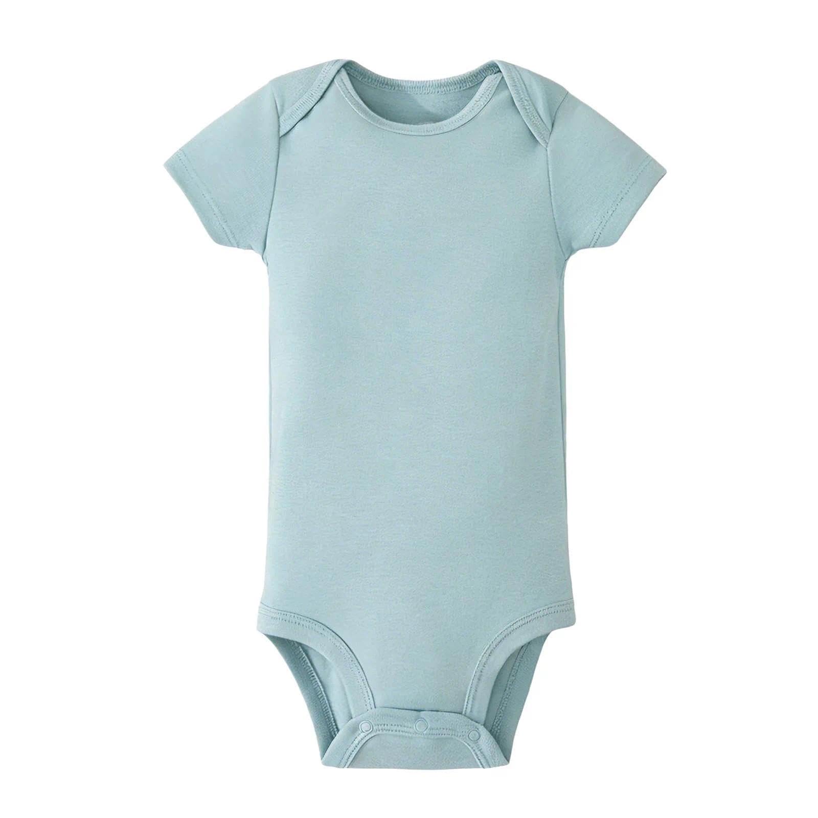 Body de manga corta para bebé, cuello redondo, de algodón, entrepierna a presión, unisex, para niño y niña, traje completo para gatear — view 2