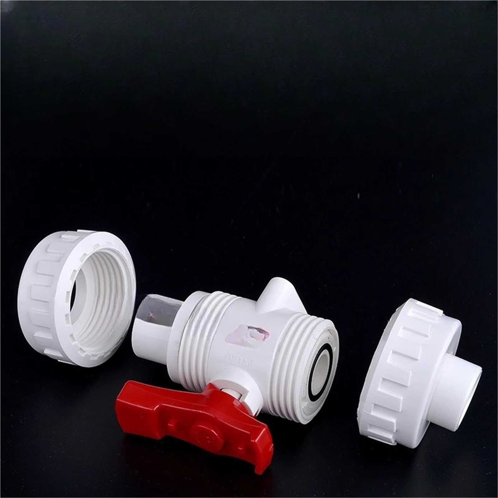 Válvula de bola unión PVC 20, 25, 32, 40 y 50 mm for tubería agua, riego jardín, acuario, pecera, tubo(White 40mm)