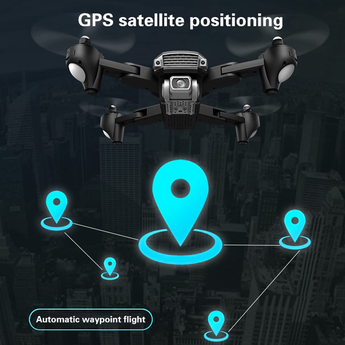 Droni RC Pieghevoli con Fotocamera 6K HD, Mini Drone per Adulti, Giunto cardanico stabilizzato elettronicamente, Posizionamento satellitare GPS, Trasmissione di Immagini 5G, Smart Follow
