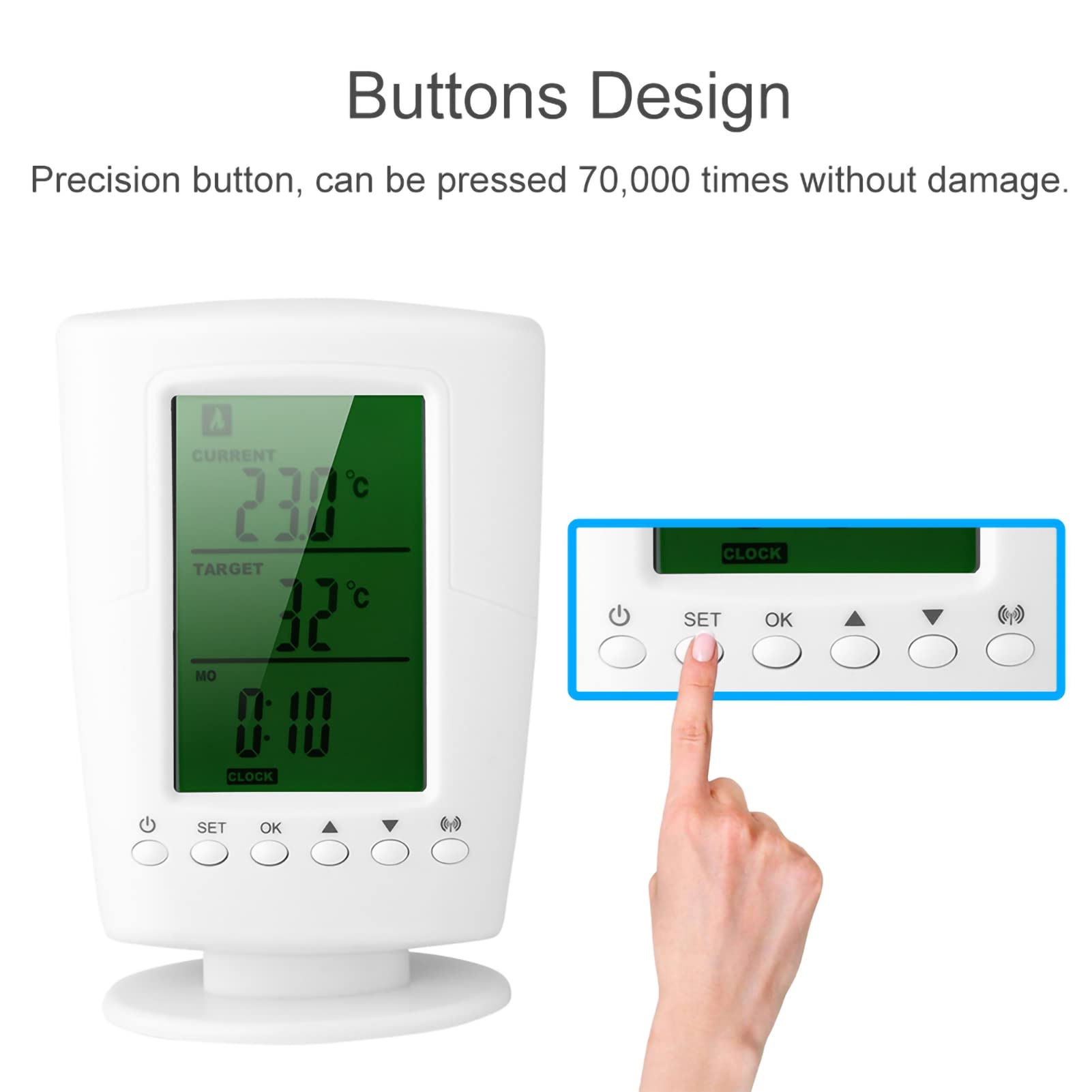 SYH&AQYE Contrôleur de Température sans Fil, Thermostat Intelligent Programmable, Prise de Contrôle de Température de Mode de Refroidissement de Chauffage à Distance pour la Maison(UE)