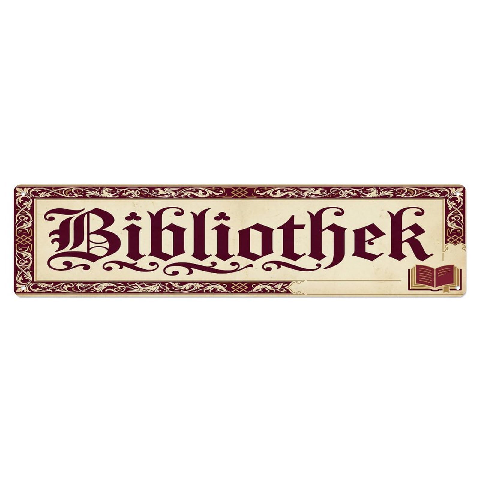Vintage Library Text Volume DE Metal Tin Sign