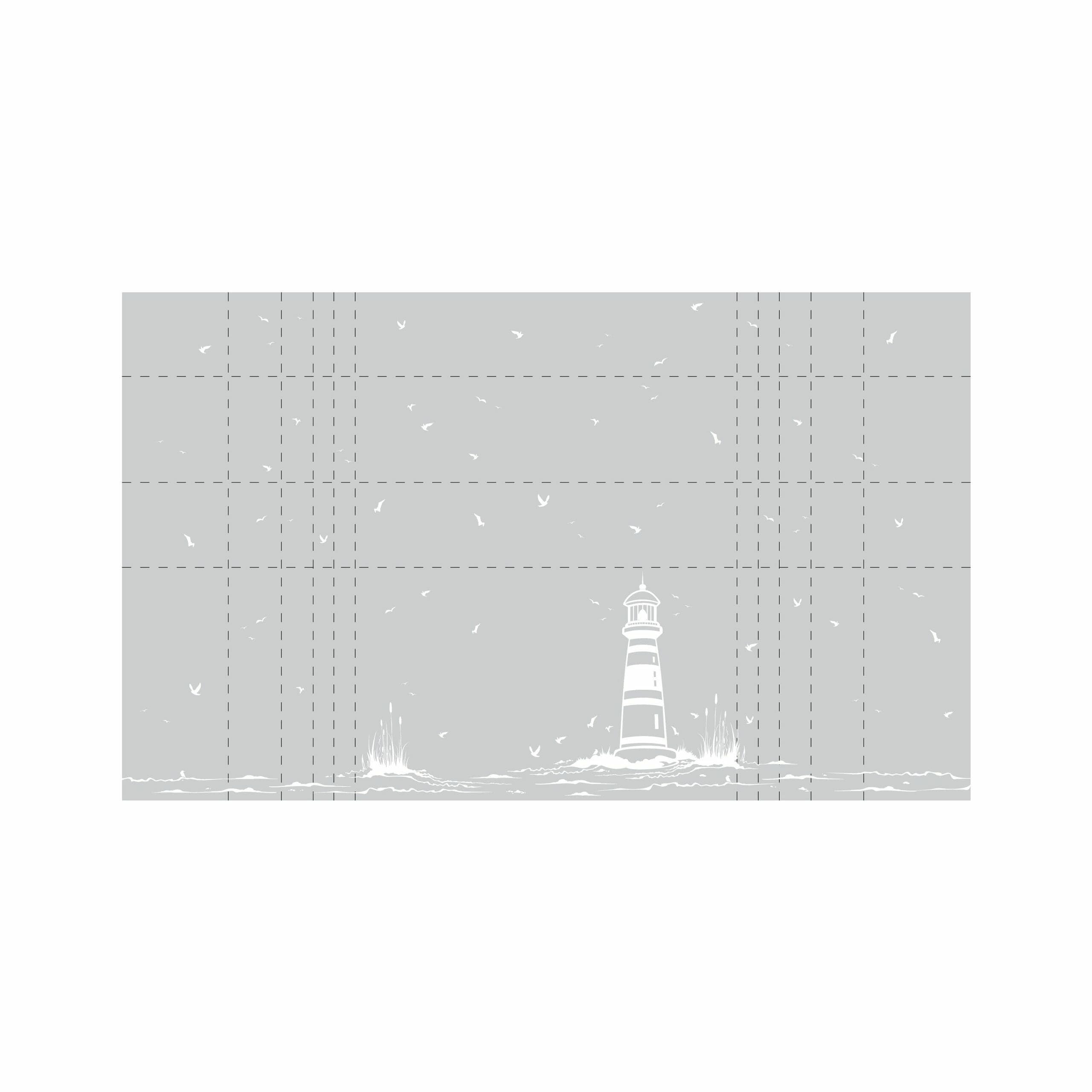 Sichtschutzfolie Leuchtturm Maritime Fensterfolie Fensterdeko Milchglasfolie, 55 cm hoch, 110 cm breit