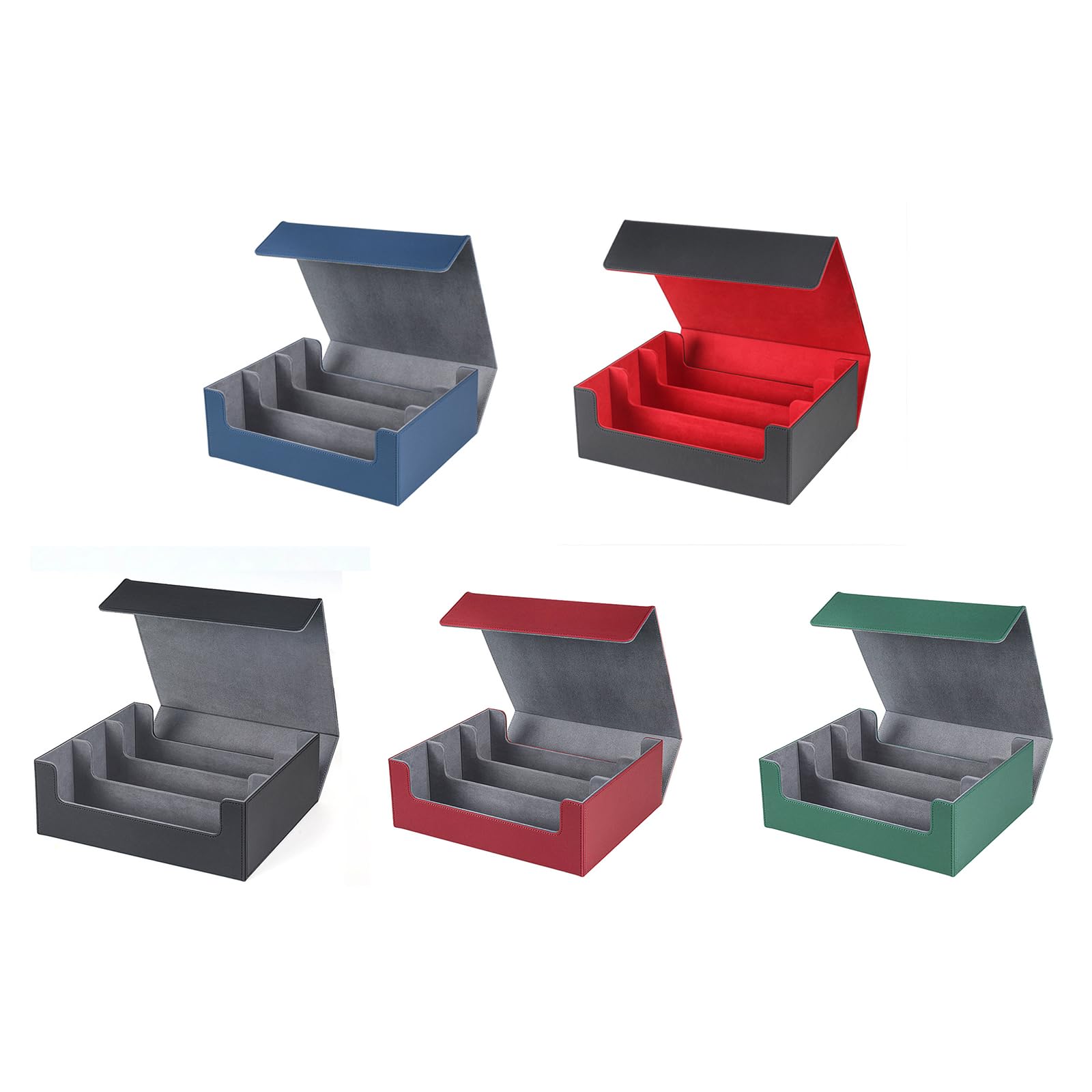 Custodia in pelle PU con divisori versatile raccolta di carte contenitori multiuso magnetico Deck Box