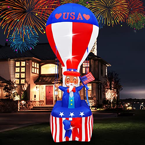 Seasonblow 9Ft Patriotic Independence Day Inflatable Uncle Sam On Hot Air Balloon Decorations 4Th Of July Veterens Day Home Yard Outdoor Indoor Decoration #TOP3