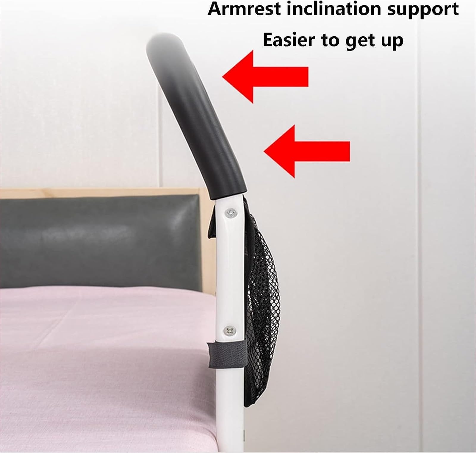 Prevenzione della caduta sul comodino Barra di sostegno Aiuto alla mobilità Sponda del letto for gli anziani Cadere dal letto Maniglia pieghevole for l'assistenza del letto Adatta King Queen Full Twin