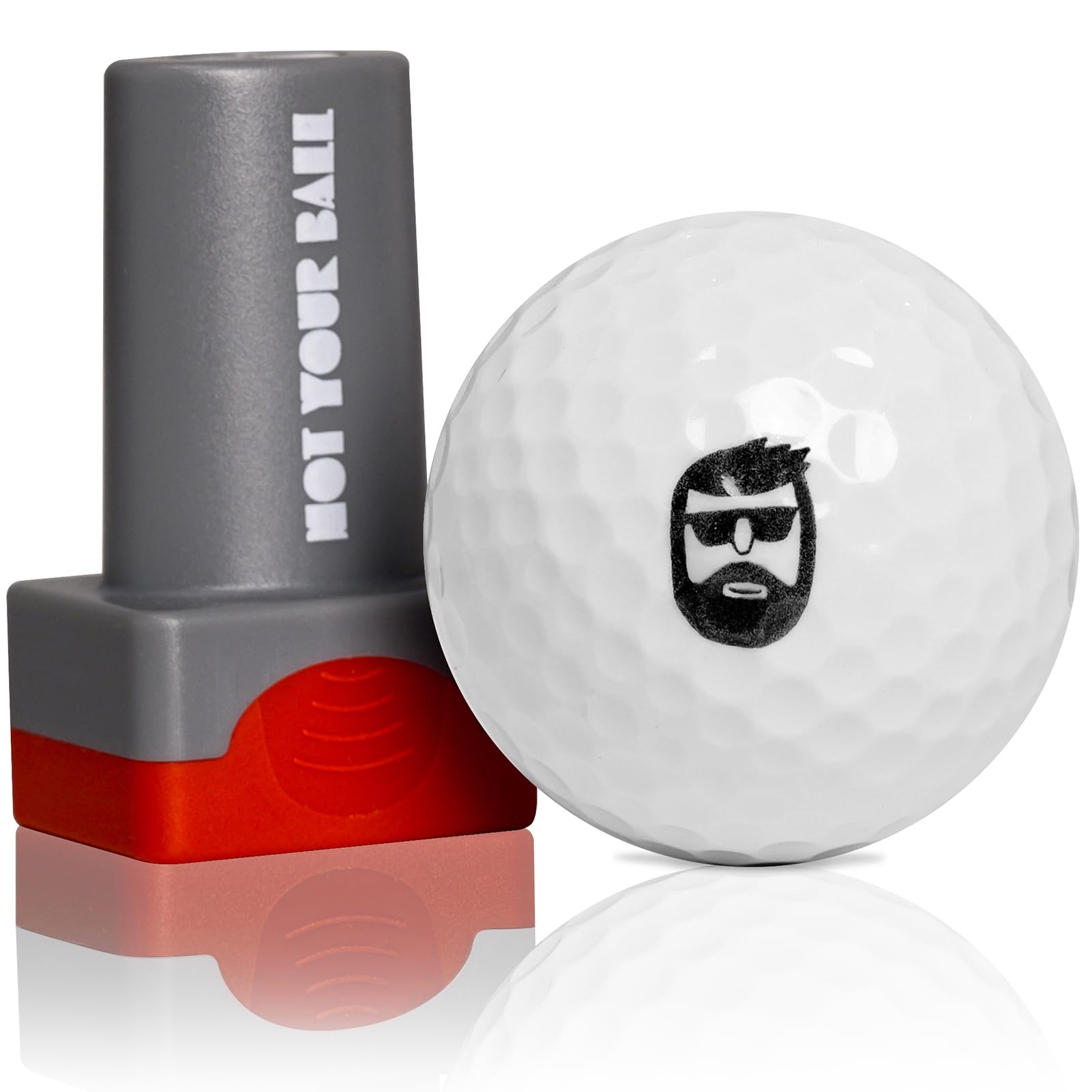 ZEETY Golf Ball Stamp, Golf Ball Stamper, Self-Inking Golf Ball Stamp Marker to Identify Golf Balls, Golf Gift Golf Accessories for Men and Women Golfers (Beard Man)