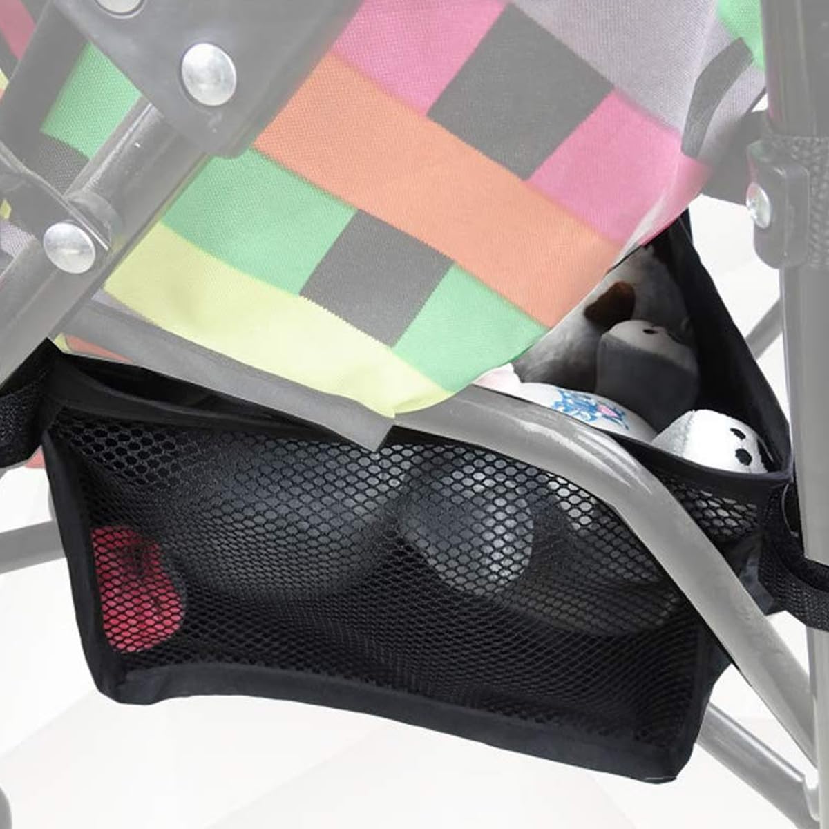 Cesto per Carrozzina, Borsa portaoggetti per Carrozzina, Borsa portaoggetti per Passeggino (30x30x10cm Nero)