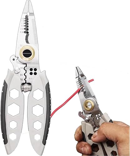 Miniatura 1 de Pelacables multiusos de 7 pulgadas, regalo de herramienta profesional, pelacables y herramienta de crimpado para pelar, herramienta de pelado de