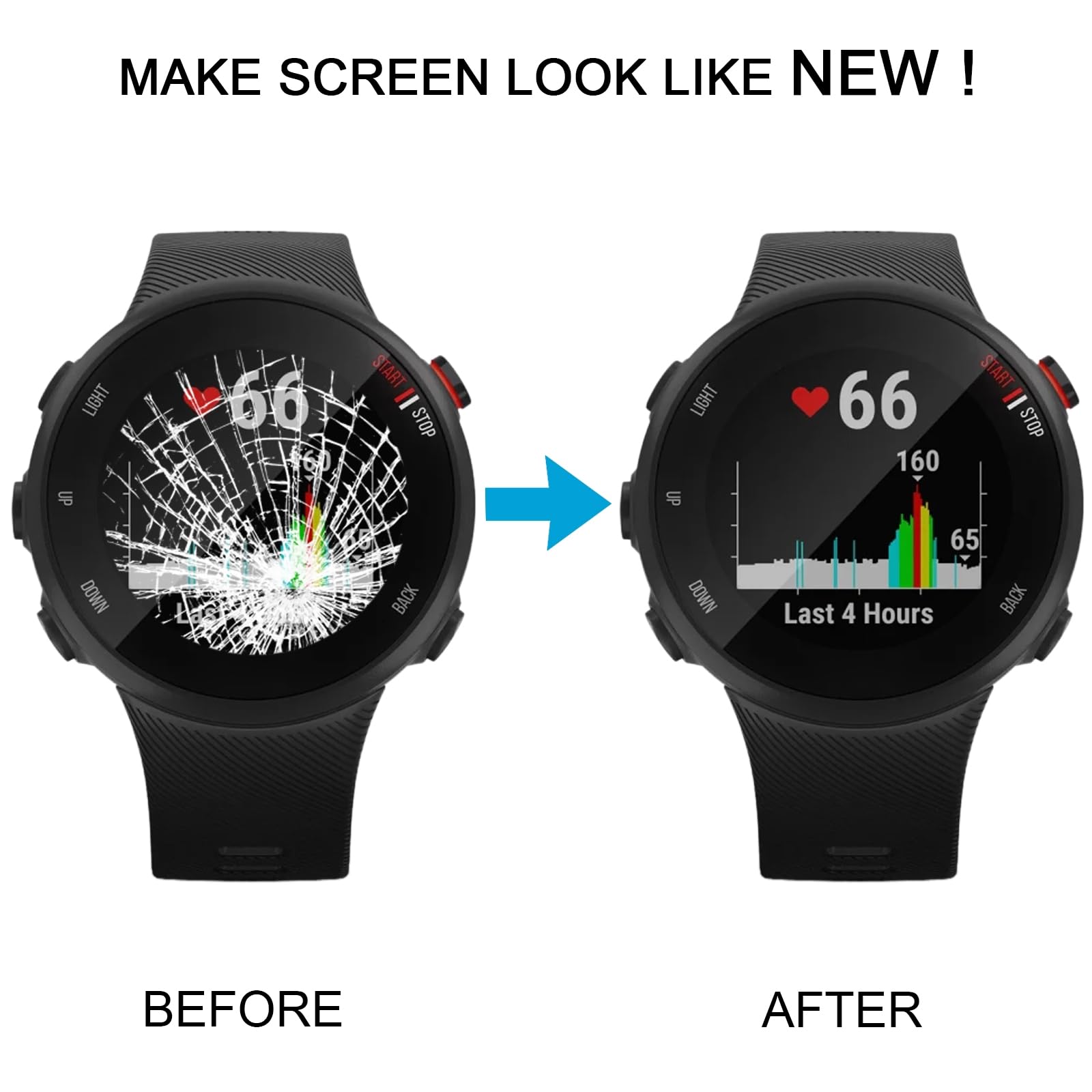 Pièce de rechange pour montre Garmin Forerunner 45S écran LCD avec numériseur Accessoires de montage complet