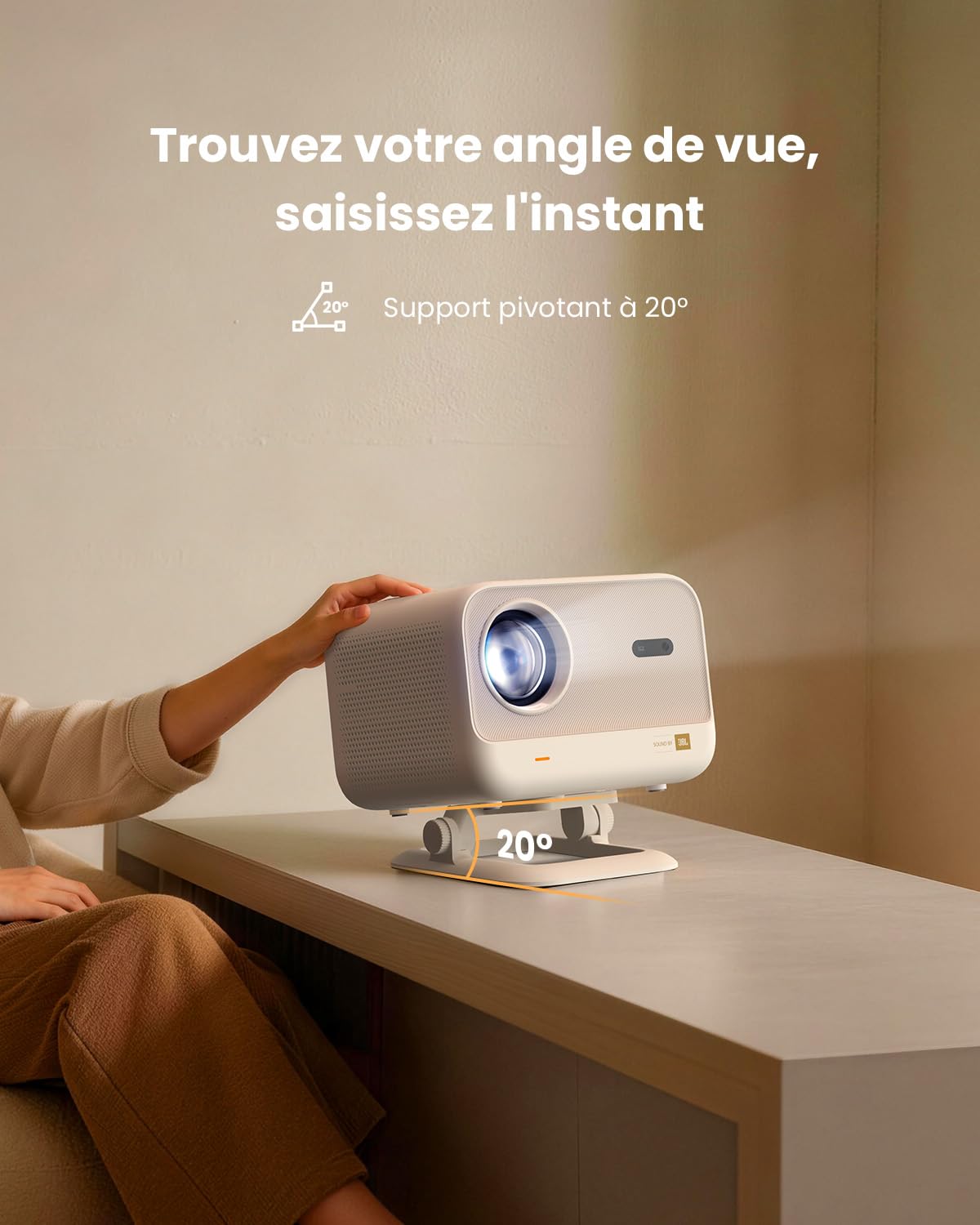 Vidéoprojecteur 4K【SGS Certifié/Compatible Netflix】 Yaber L2 Plus JBL/Dolby Projecteur 1080P FHD HDR10, Rétroprojecteur Autofocus & Correction Trapézoïdale, WiFi/Bluetooth Home Cinéma Rotation de 20°