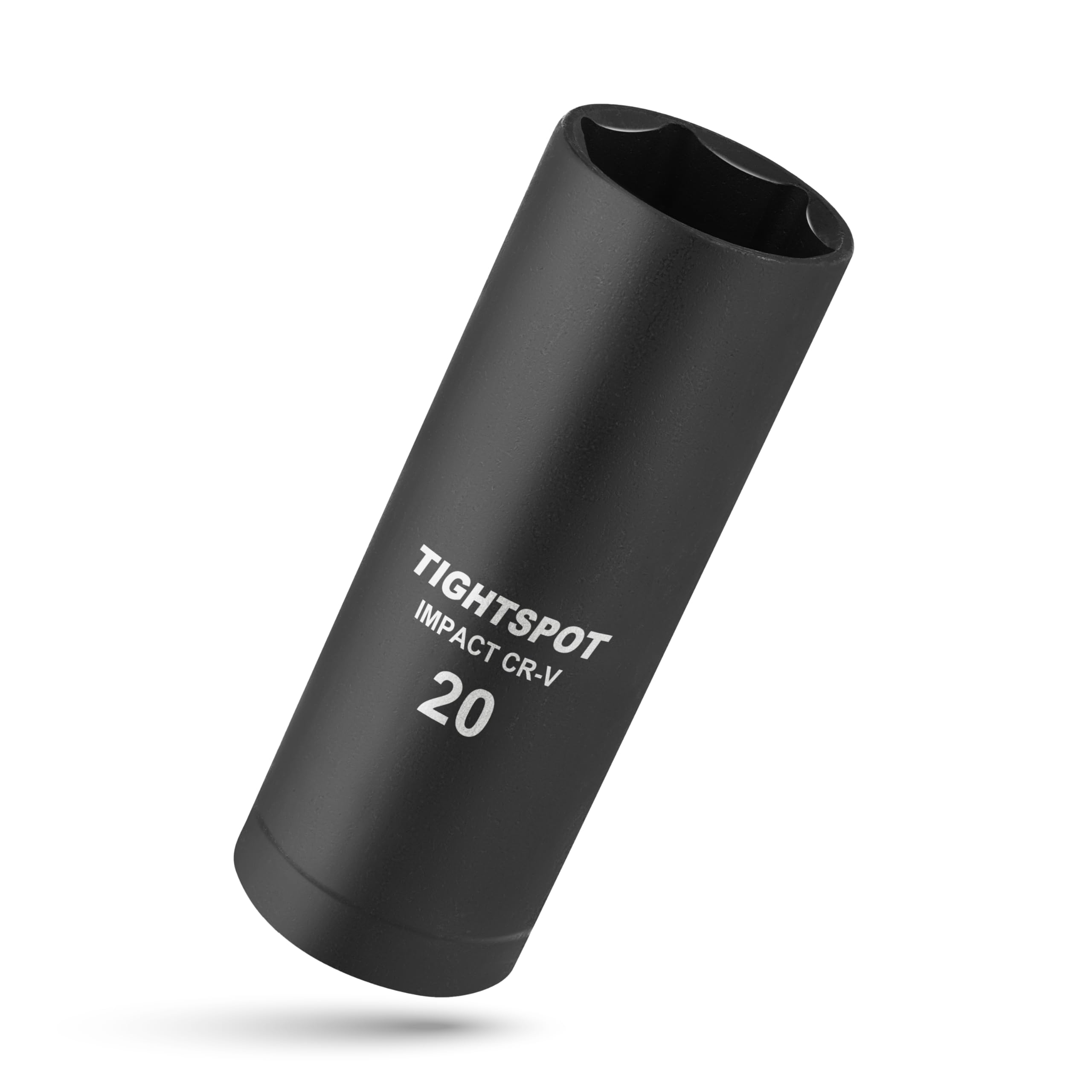 TIGHTSPOT 1/2 Inch Drive - 20 mm Deep Impact Socket with Anti-Rounding 6 Point Design, Heat-Treated CRV Steel, Metric