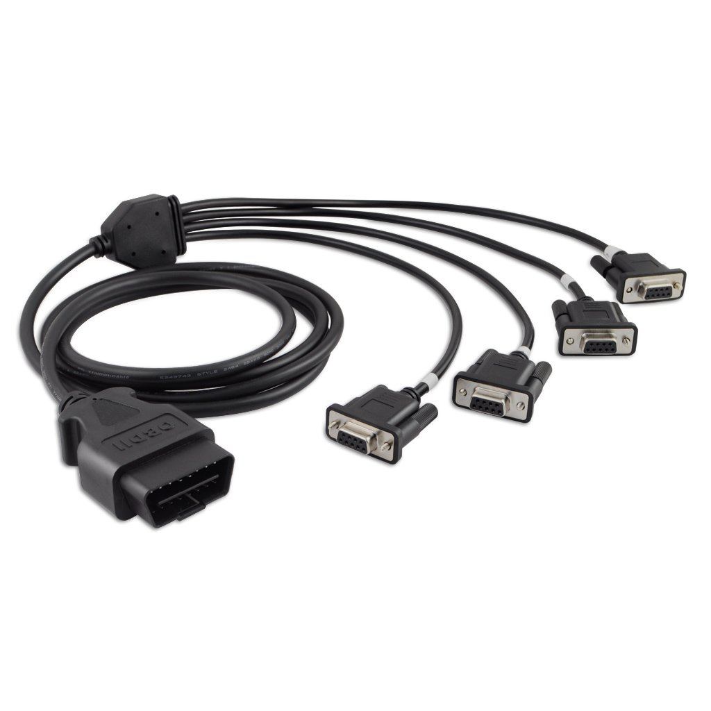 OLLGEN 2.1M 6.9ft 1 OBD Male Interface to DB9 Serial RS232 4 Female Port OBD2 OBDII 16 Pin OBD Cable Adapter Diagnostic Extension Cord Connector (OBD2