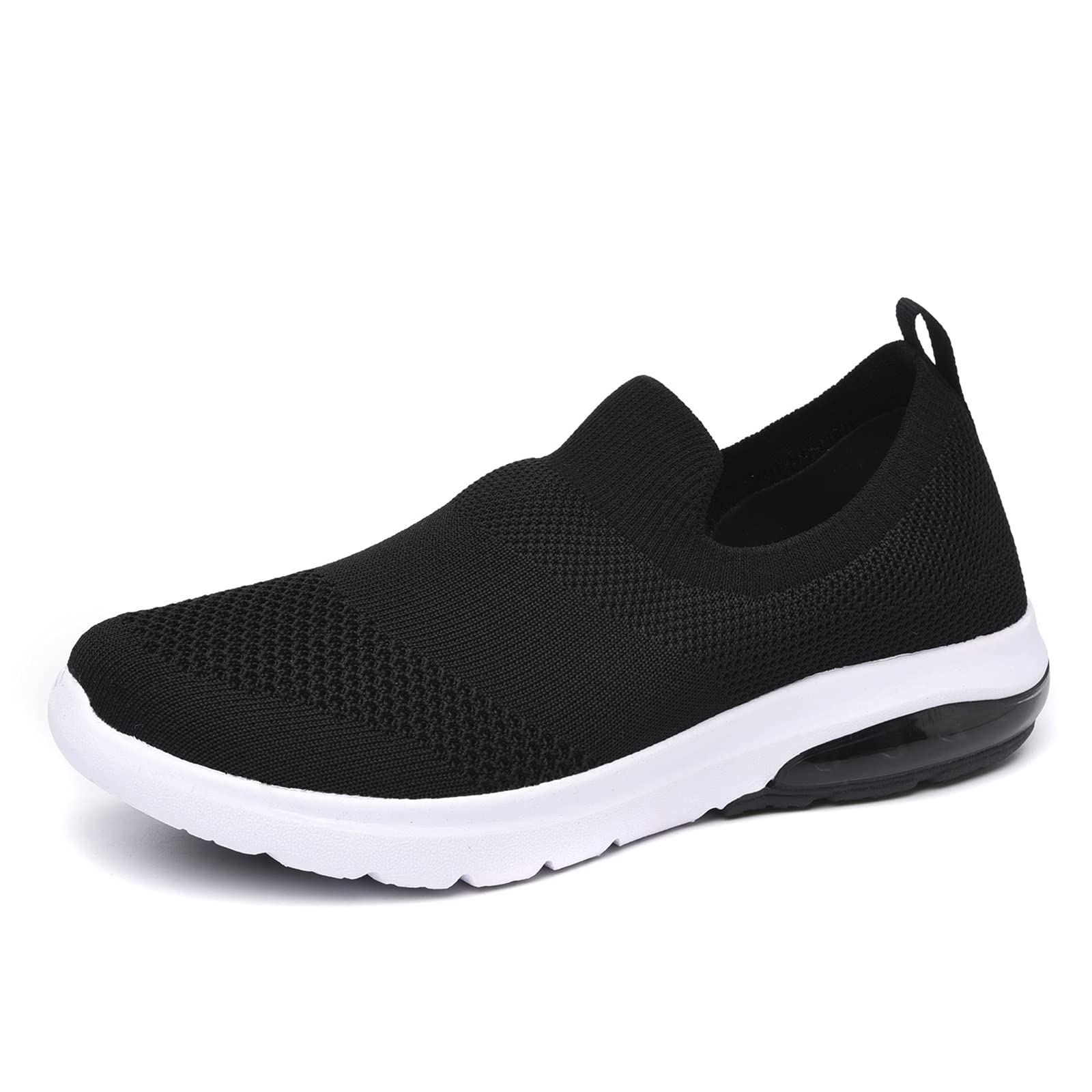 SIRUIYUAN Womens Walking Shoes Slip On Casual Mesh Comfortable Athletic Breathable Running Sneakers Lightweight Tennis Yoga Shoes Color Black Size 9