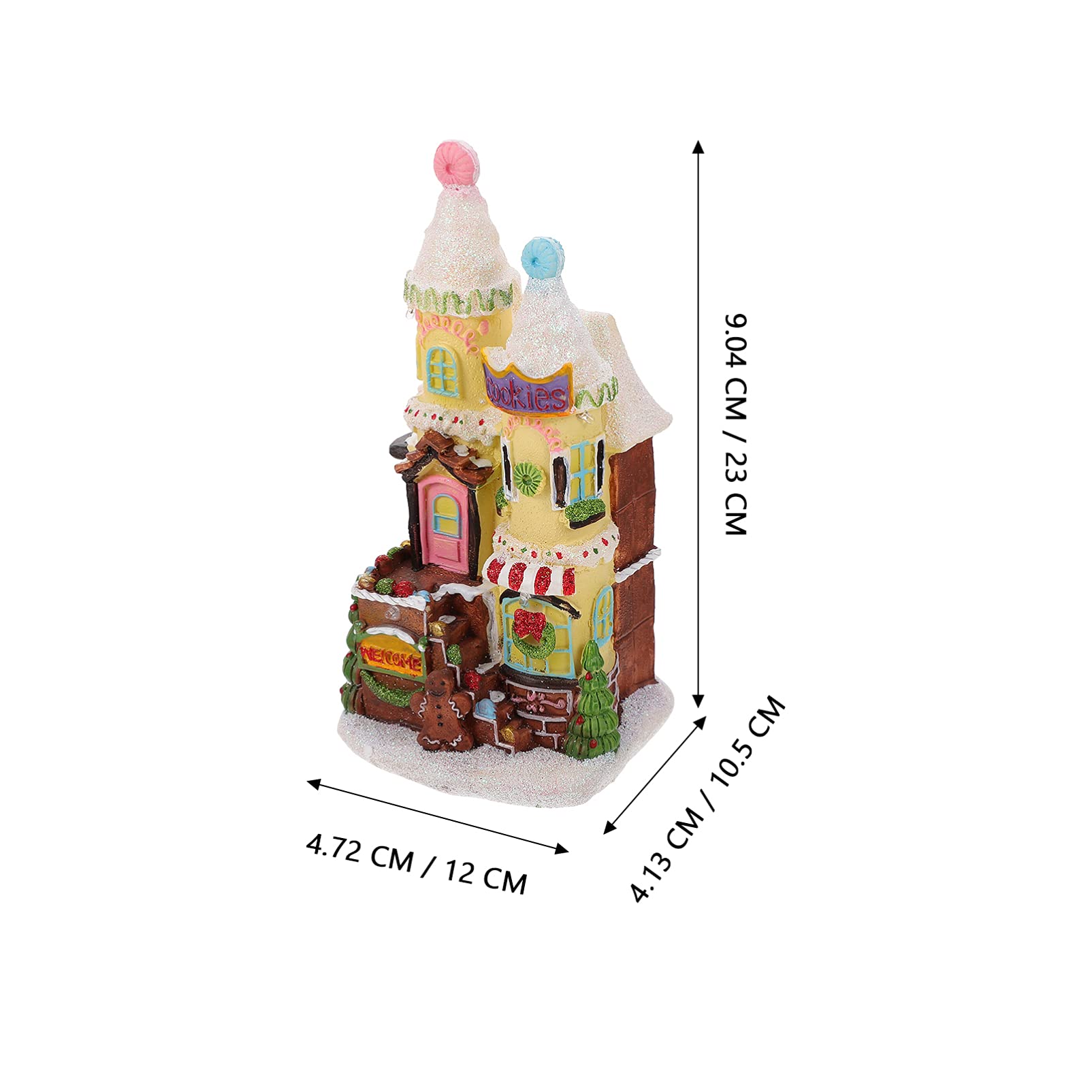 ibasenice 1 Pc Casa Resplandor Navideña Casa Luminosa De Navidad Iluminar La Decoración del Pueblo Ilumina La Escena del Pueblo Decoración De La Cabaña De Troncos Resina Miniatura La Señal