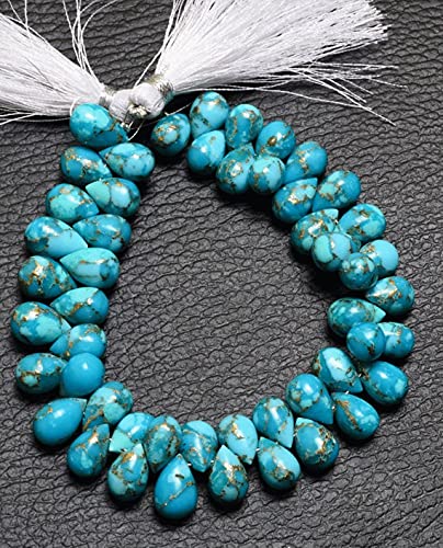Mojave Blue Copper Turquoise briolettes gouttes de 9-10 mm pour création de bijoux