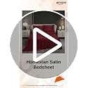 Image of Homestan Satin Bedsheet for King Size Bed with 2 Pillow Covers, Modern Bed Sheet for Romantic Nights(100x108 inches, Crimson Red)