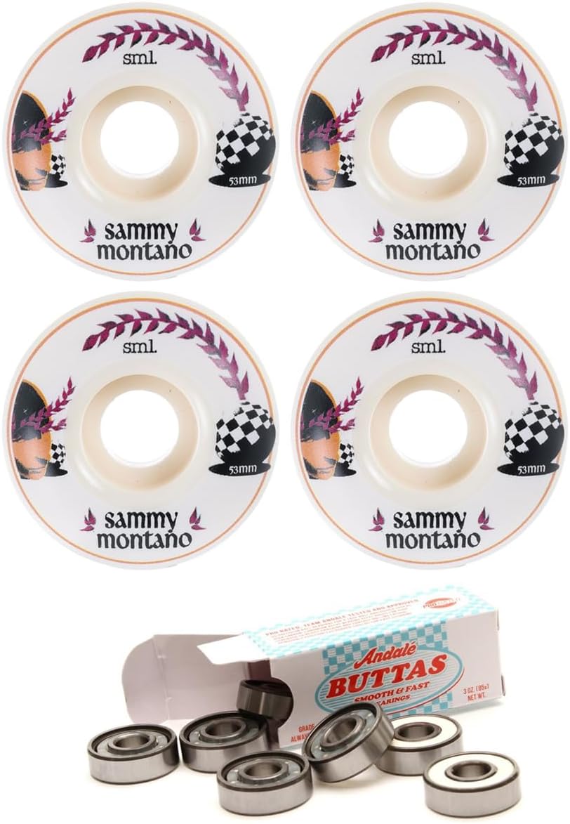 Sml Skateboard Wheels 53mm Sammy Montano Lucidity Pro OG Wide 99A with Andale Bearings - Premium, Professional Grade Accessories