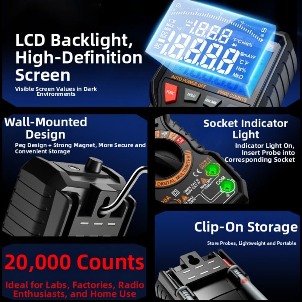 Multimètre Numérique ABS pour robuste avec Lampe LED Multimètre(SZ12)