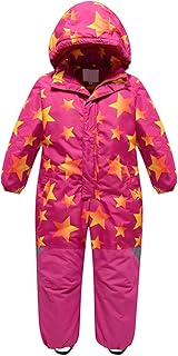 Traje de nieve para bebé, niños, niñas, traje de esquí grueso, chaquetas de plumas, mono de nieve cálido, con capucha y bolsillos extraíbles, impermeable, resistente al viento, mono térmico, traje de