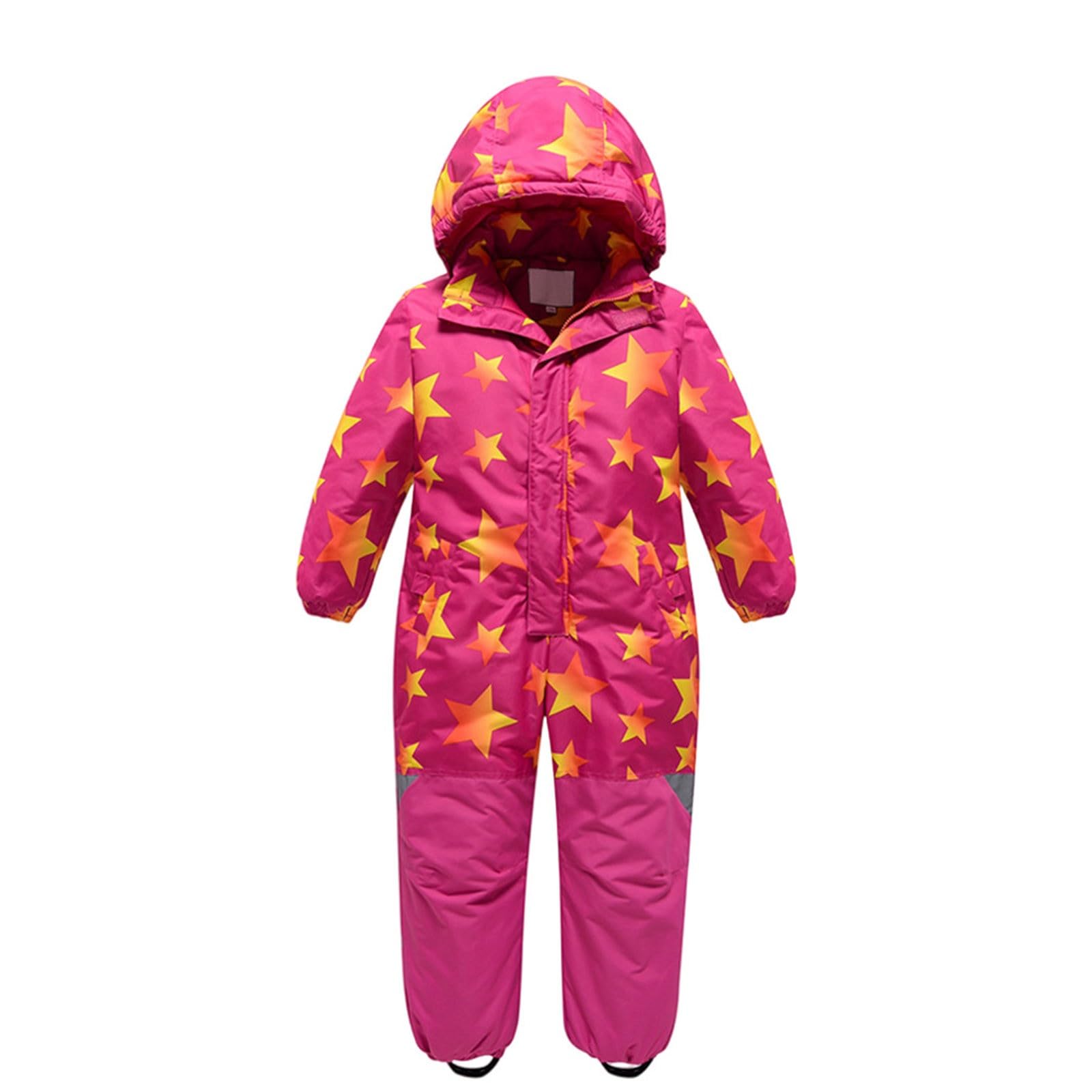 Genérico Traje de Esquí Infantil Mono Térmico Invierno Impermeable Aislamiento Térmico Actividades Exteriores Nieve Capucha Extraíble Ajustable Resistente al