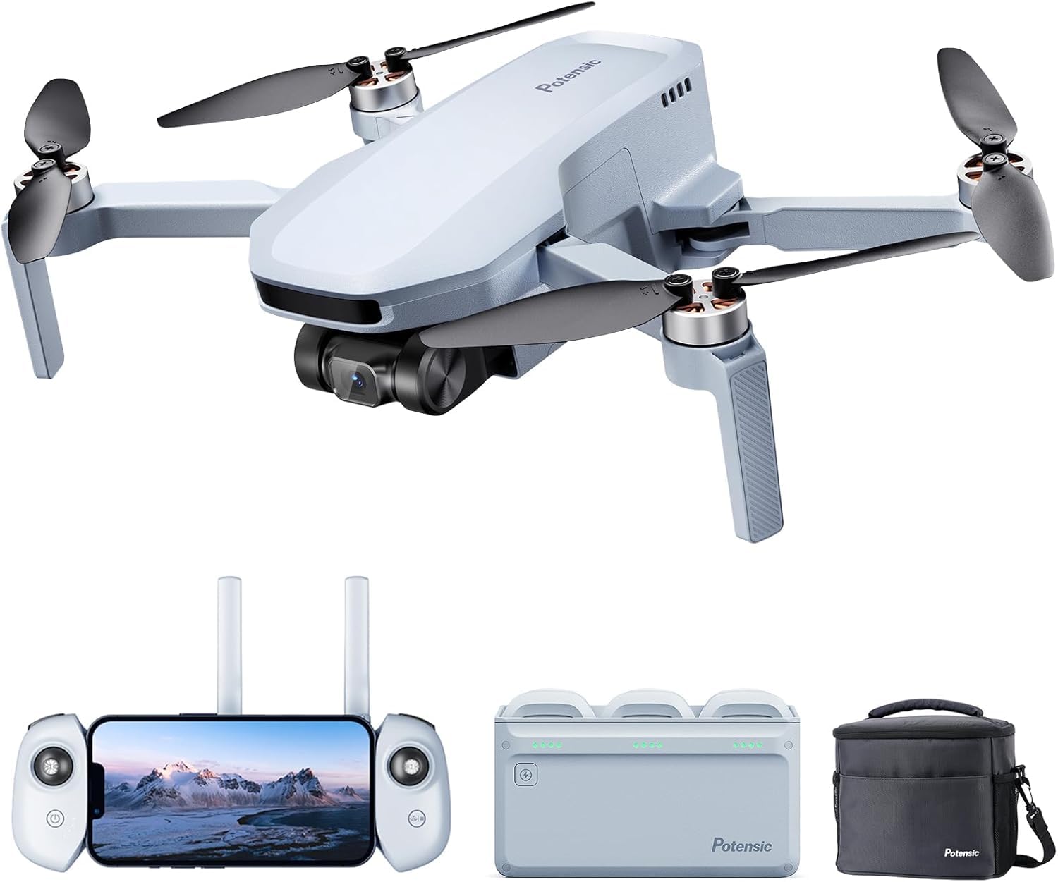 ATOM SE Combo GPS Drone with Camera 4K, 93 mins Flight Time <249g, 4KM Transmission, with Charging Hub & Cross bag, Max 16m/s, RTH, EIS ShakeVanish Tech, Camera Drone for Adult & Beginners