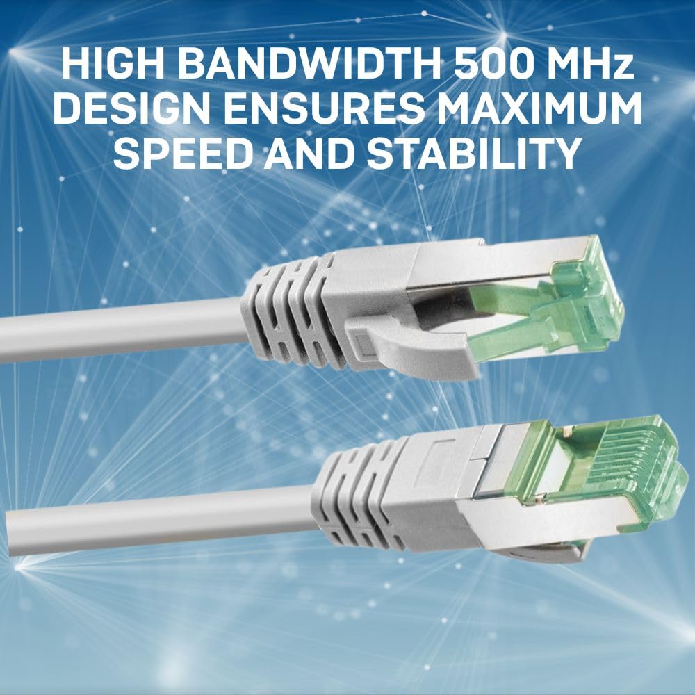 LINDY Cavo Ethernet Cat 6A S/FTP da 20 m, TPE ecologico certificato GRS, cavo LAN schermato ad alta velocità, durevole e riciclabile, grigio (20 m)