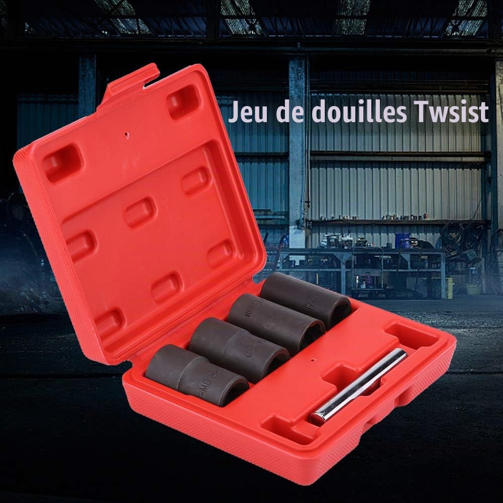 Extracteur Ecrou Antivol,Extracteur Ecrou Antivol Douille Ecrou Abimé,Estrattore Bulloni Antifurto,Douilles Torsadées /2,Tbe Twsi Socket Set,5Pcs Twi Socket Set Roue De Verrouillage