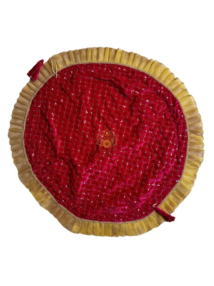 Pink Velvet Godh Potli Bag for Wedding | Bridal Potli | Traditional Puja Godh Bharai Potli | Ethnic Return Gift Bag for Women-image-2