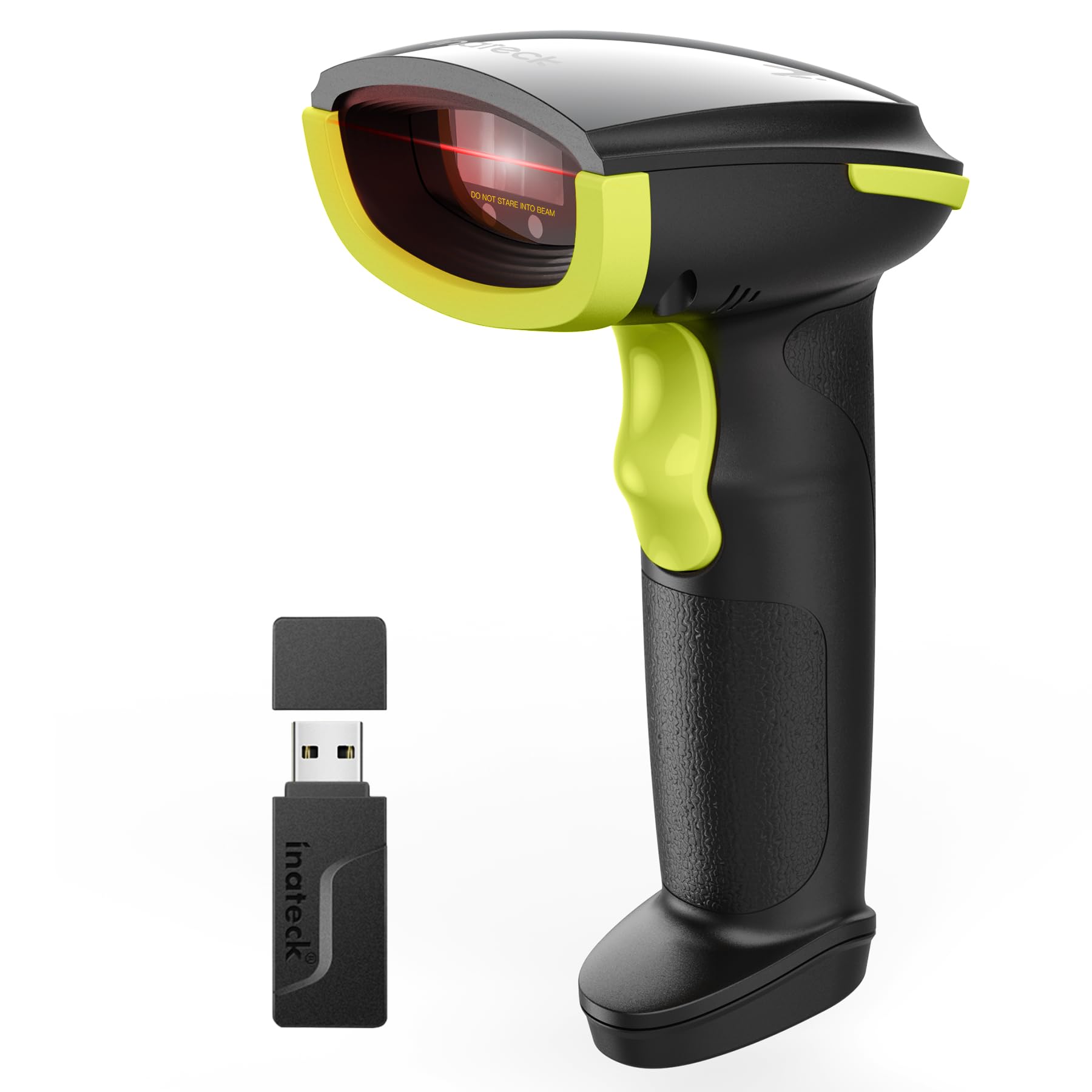 Inateck Skaner kodów kreskowych Bluetooth AI, bezprzewodowy skaner kodów 1D, przenośny skaner z aplikacją i SDK, bateria 2000 mAh, BCST-21 AI zielony