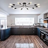 Vista 14 de Lámpara de techo moderna semi empotrada industrial 10 luz vintage aceite caucho bronce Sputnik lámpara iluminación industrial cocina lámpara