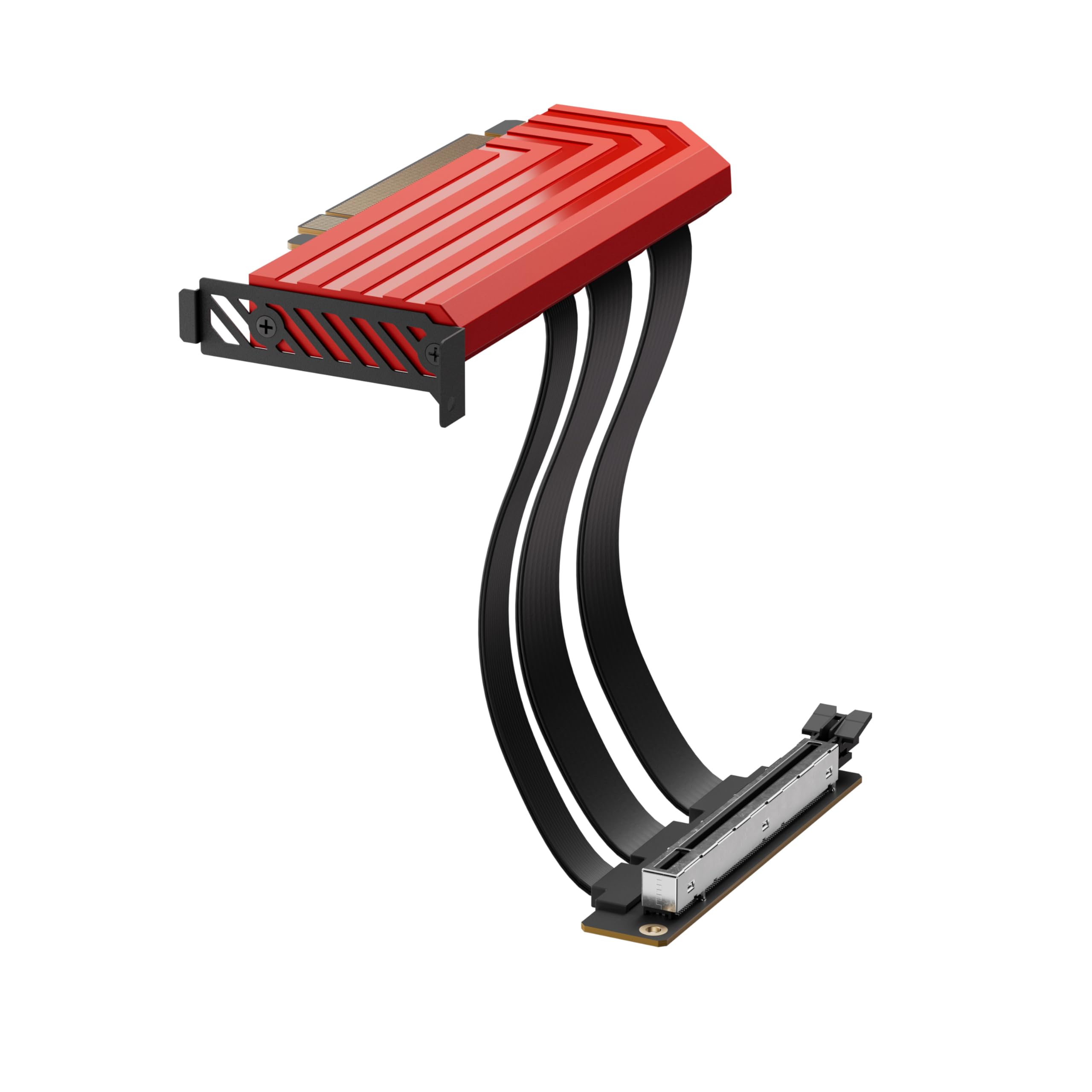 Hyte PCIe 5.0 Hyper Riser - Cavo riser verticale PCI Express Gen 5.0 con slot in metallo rinforzato, colore: Nero ciliegia (rosso)