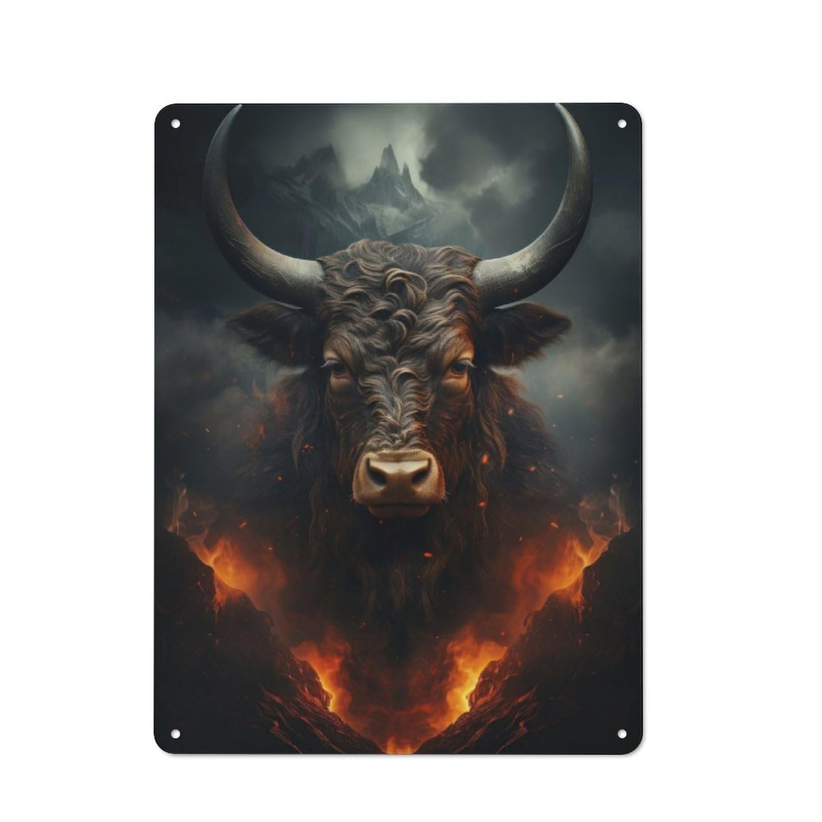 Junmoney Bull Vintage Tin Sign 40X30cm For Lounge Or Reading Corner, For Home Interiors, Feature Walls And Decorative Displays