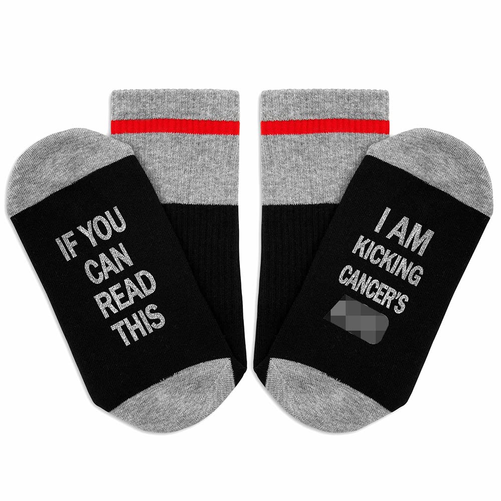 Grace Yonks Cancer Socks, Cancer Awareness, Unisex-Adults, Grey, Size 8, 1 Count