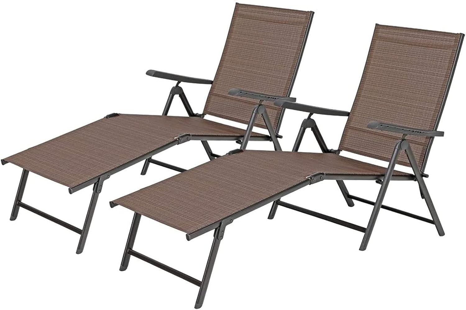 MFSTUDIO 2 Piece 5 Stages Adjustable Folding Lounge Deck