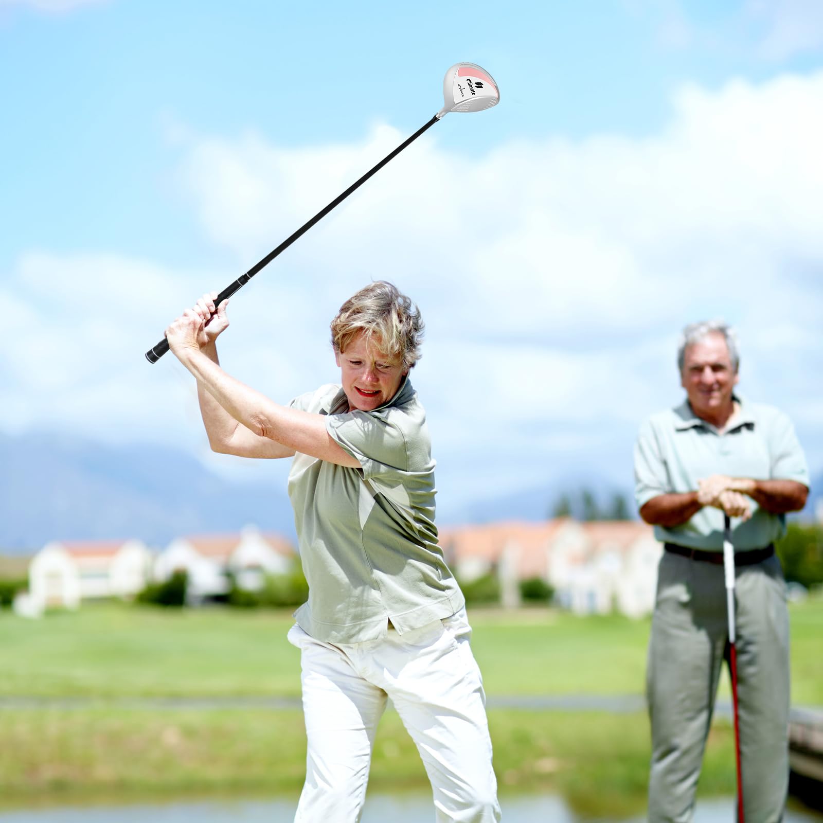 COSTWAY Golf Driver für Damen, 460CC Golfschläger aus Aluminium für Rechtshänder mit Schlägerhaube & Graphitschaft, 12°Grad, Golf-Treiber für Anfänger und Profis