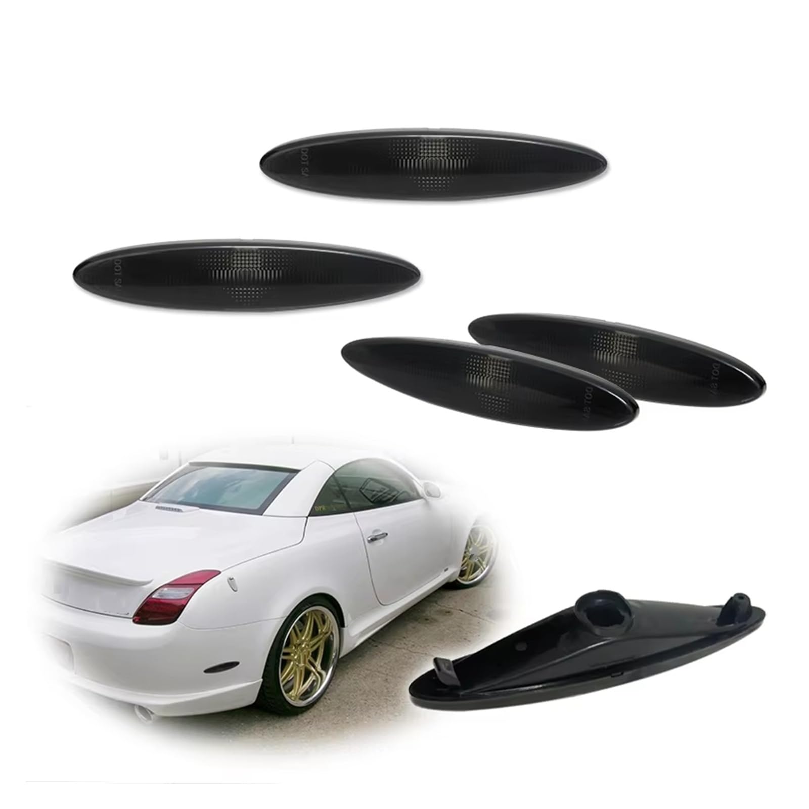 Intermitente Reemplazo Para Lexus Para SC430 2002-2010 Luz Delantera Y Trasera Para Lateral Parachoques Carcasa Luces Señal Giro Sin Casquillo Bombilla