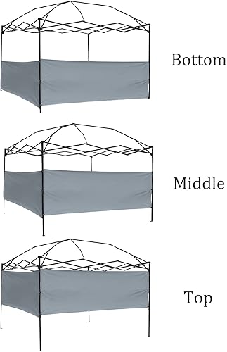 Miniatura 8 de Dos medias paredes, 2 paneles de pared solar de media pared lateral para toldo emergente, carpa de refugio de 10 x 10 pies, 10 x 15 pies, 10 x 20