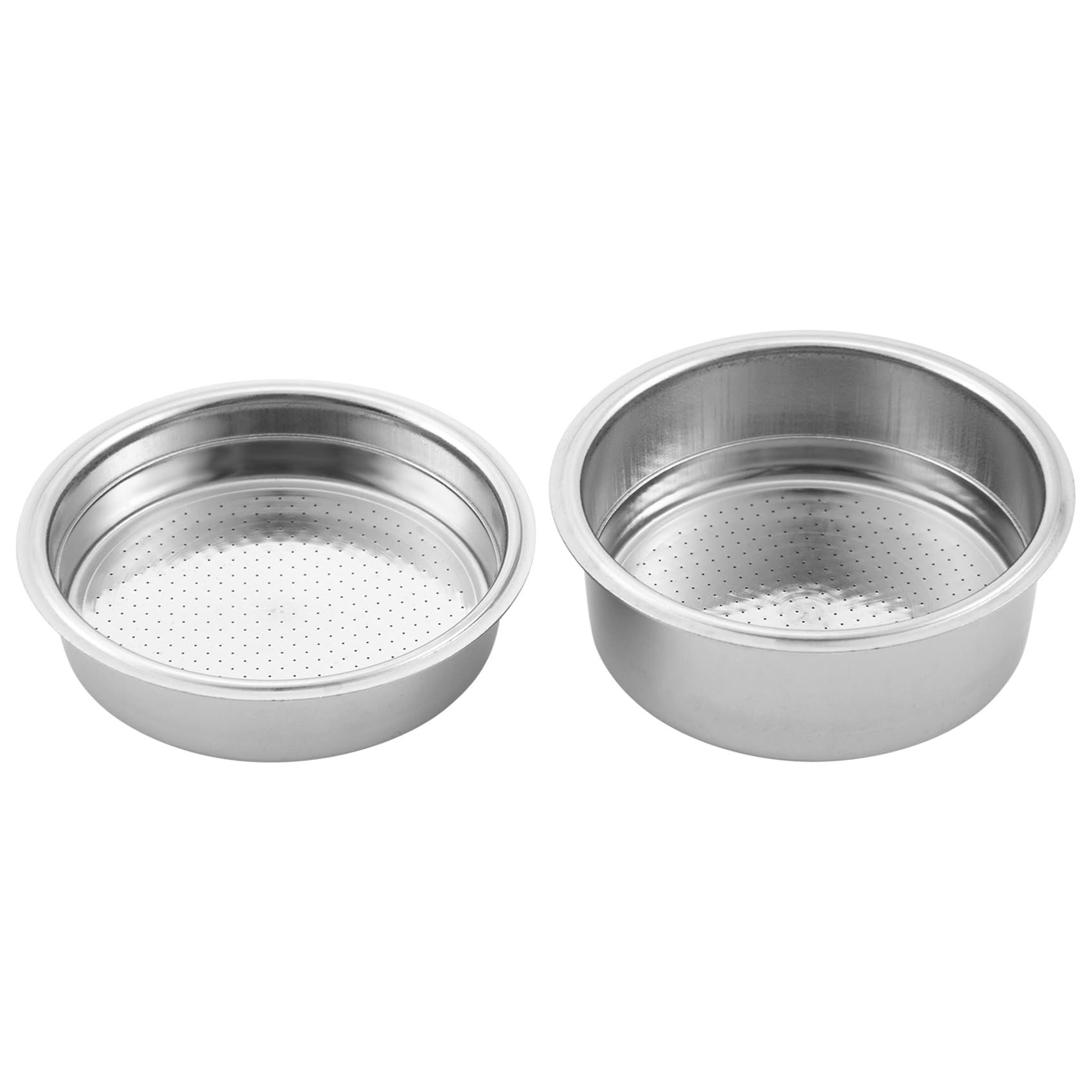 Lonrtesw 2PCS 51mm Stainless Steel Coffee Machines Pressurized Filter Basket Powder Basket Coffee Bottomless Portafilter Filter