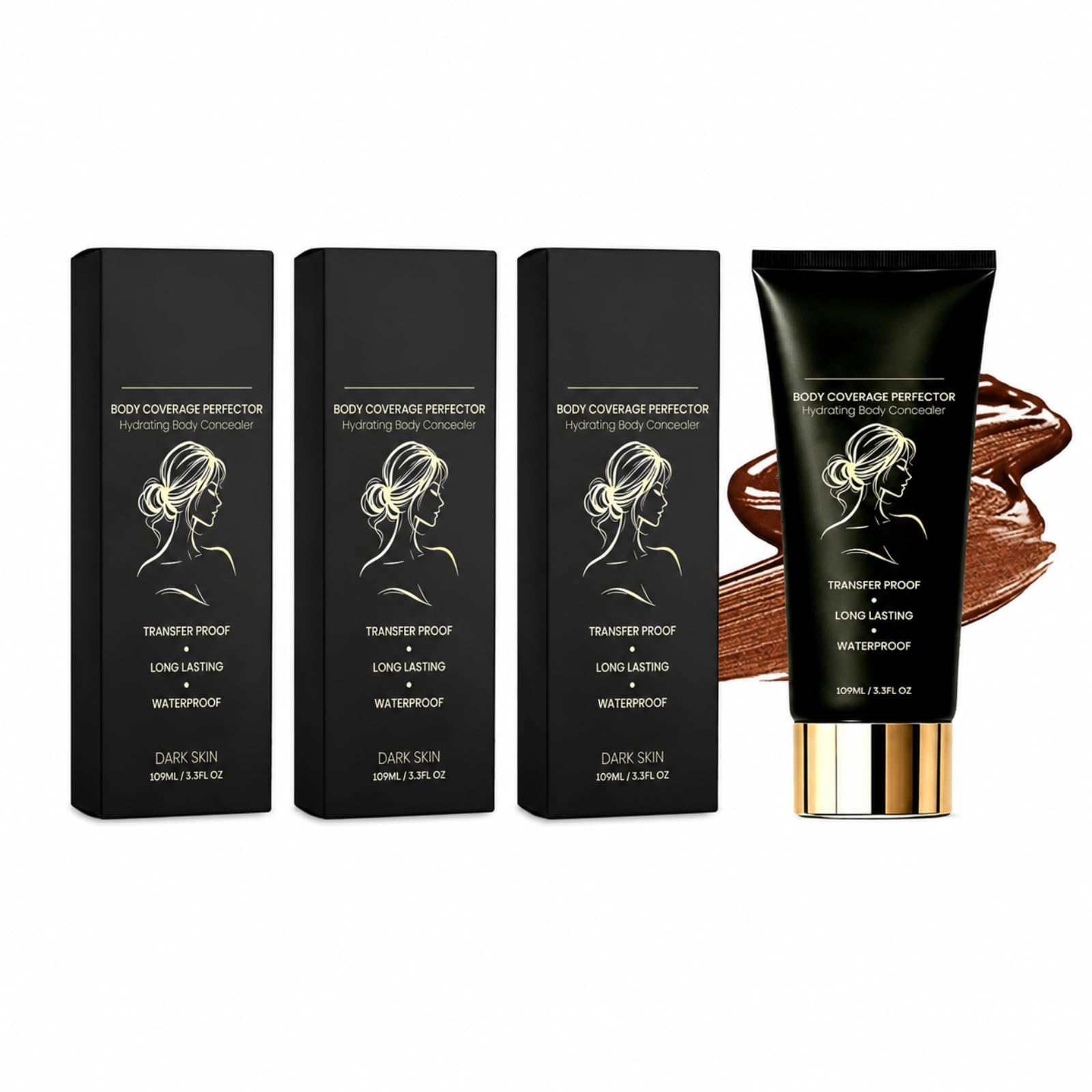 Podkładka pod nogi Wodoodporny Makijaż Nogi z pędzlem, Flawless Body Concealer Cream Wodoodporny krem do nóg, Perfektor Body Coverage Perfector Długotrwała bluza z powłoką korektor