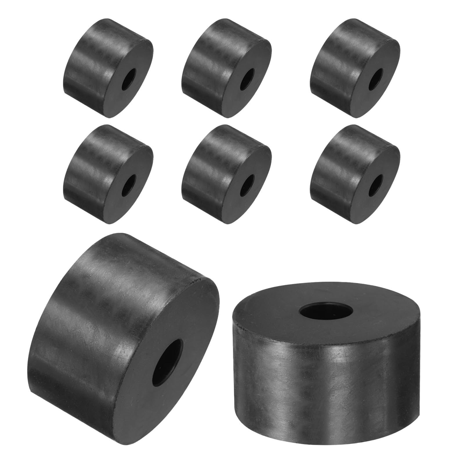 TA-VIGOR 8Pcs Rubber Spacers 50 mm OD 12 mm ID 30 mm Height – Round Anti-Vibration Rubber Bushings, Thick Isolation Washers and Damping Pads for Furniture and Industrial Equipment