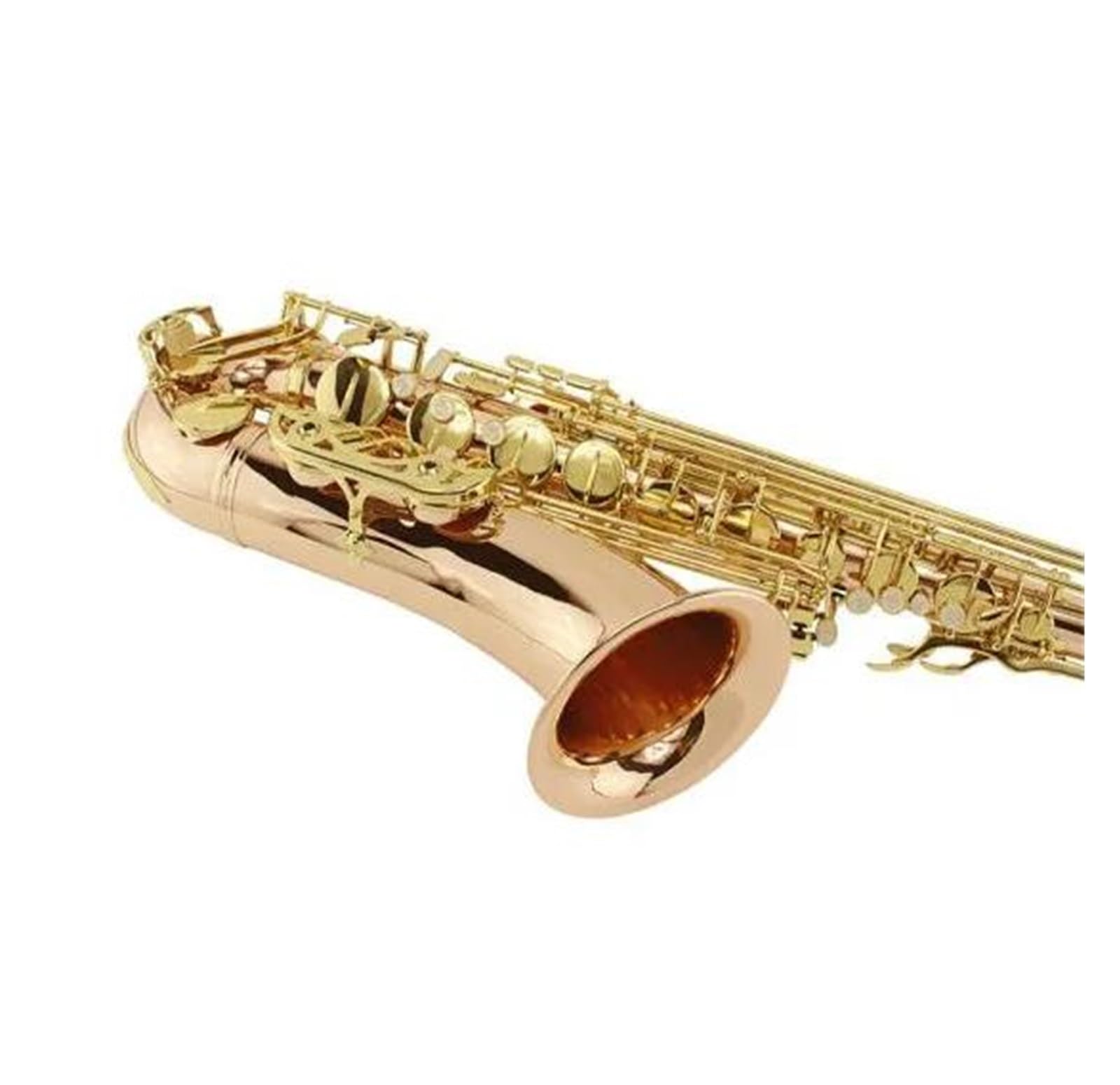 Instrumento saxofón Saxofón Tenor BB, Calidad, Bronce Fósforo, Laca Dorada, Saxofón Plano B, Saxofón para Tocar Instrumentos Musicales con Estuche